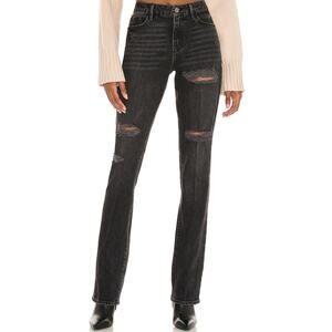 Frame Le Mini Boot Jeans 5-pocket Slash Destroyed Pepperdine Black Wash 27"x32"